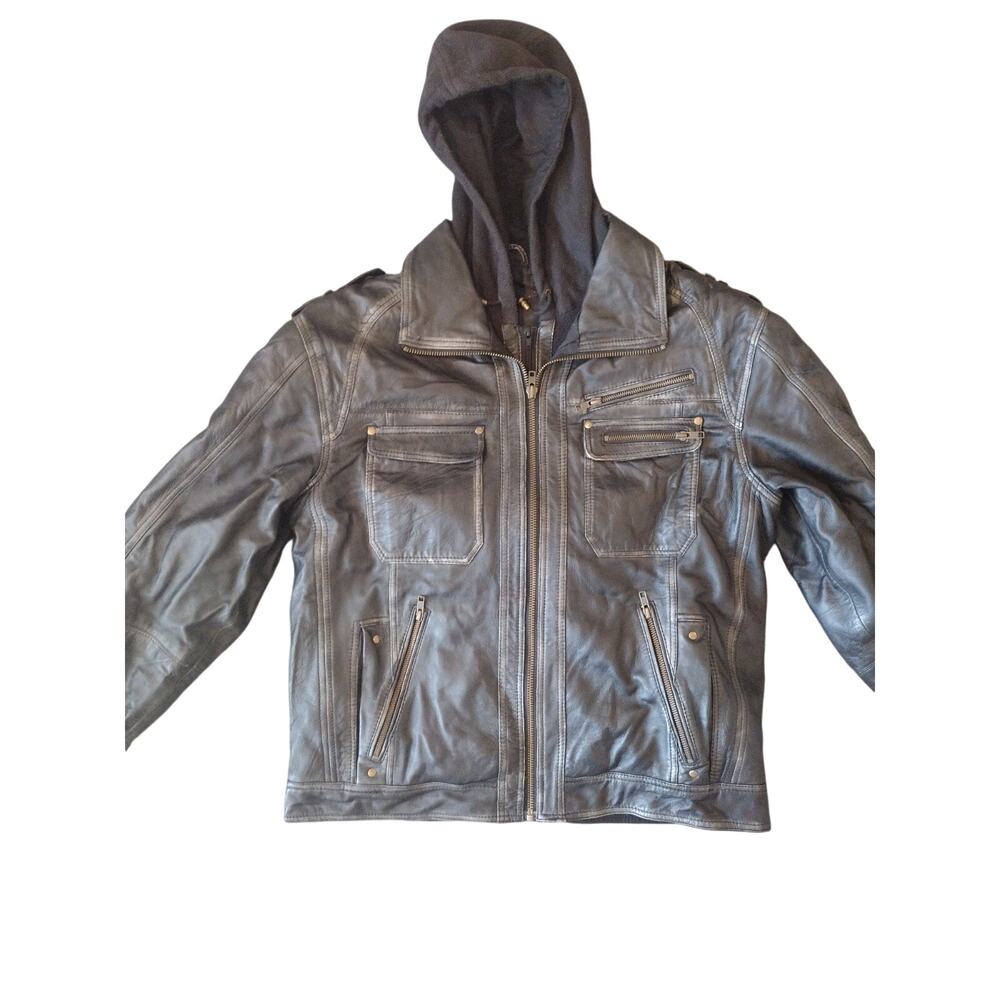 Custom Bilt Drago Leather Motorcycle Jacket - XL - Distressed Biker Armor